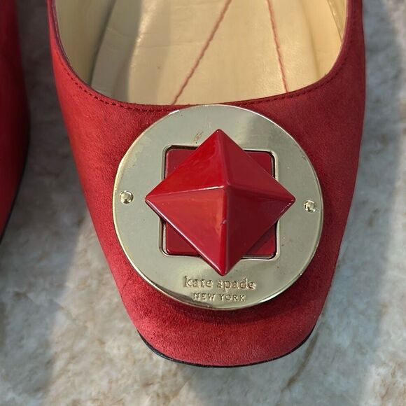 KATE SPADE Red Ballet Flats Size 9 - Picture 4 of 9